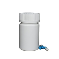 Bouteille en plastique HDPE blanche de 100 ml pour pilules, comprimés, capsules, vitamines, avec bouchon à vis CRC, en vente, haute qualité, logo personnalisé