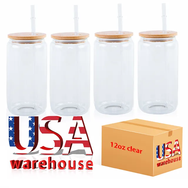 Hot Sale 20 Oz Beer Can Shaped Bamboo Snowglobe Bubble Tea Boba Insulated Glass Tumbler Cup With Hole