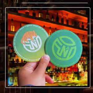 Sous-verre en papier absorbant l'eau pour cocktail, personnalisé avec logo, motif dessin animé, écologique, antidérapant, pour café - Product Image 1