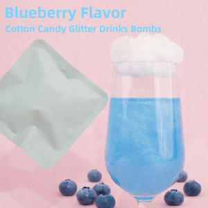Bombes à boire scintillantes aromatisées à la barbe à papa pour boissons, 5g, mini paillettes comestibles aromatisées - Product Image 3