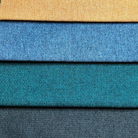 Tissu décoratif 100% polyester aspect lin faux lin fin pour rideaux