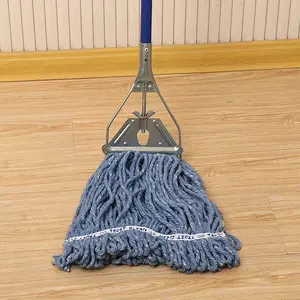 Customizable Length Metal Clevis Mop With Straight Pole Mop-Blended Loop End Mops