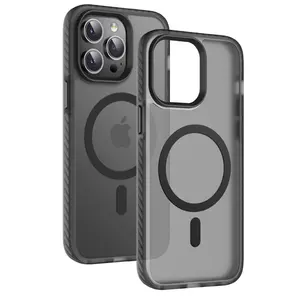 Anti-Val Luchtkussen Magnetische Hoesjes Voor Iphone 15 Matt Doorschijnende Huid Appl Case Voor Iphone 15 Pro Max Plus