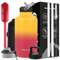 Bouteille d'eau isotherme en acier inoxydable 304 de 64 oz, 128 oz, un gallon, avec poignée pour le camping
