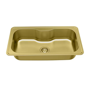 Fregadero de acero inoxidable curvo empotrable personalizado, de una pieza, estándar, prefabricado, de gran profundidad, con canal de grifo integrado para gabinetes. - Product Image 3