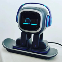 EMOPET EMO Robot Intelligent Emoéthique de Bureau, Version avec Station de Recharge, Noir Électrique