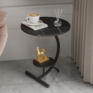 <span class=keywords><strong>Table</strong></span> d'appoint <span class=keywords><strong>marbre</strong></span> nordique canapé <span class=keywords><strong>plateau</strong></span> Accent lit chêne bout métal rond luxe moderne or café <span class=keywords><strong>Table</strong></span> d'appoint pour salon meubles - Product Image 4