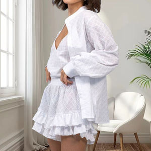 QINSI Autumn Plaid Women Nightwear Pajamas O Neck Full Sleeves <strong>Top</strong> Lace up <strong>Vest</strong> Shorts 3 Piece Pajamas Casual Lounge Wear Set - Product Image 2