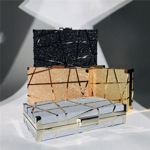 Sacs à main de soirée <span class=keywords><strong>pour</strong></span> femmes, petits sacs à main en daim, motif pierre, strass, cadre métallique, argent, or, champagne, sacs à main de fête, sacs à main de <span class=keywords><strong>mariage</strong></span> - Product Image 2