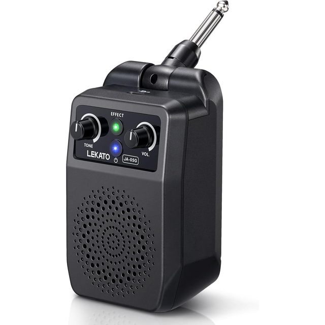 LEKATO 5W Mini Electric Guitar Amp Portable for Bluetooth Musical Instrument Accessory 4 Built-In Effects Clean Distortion