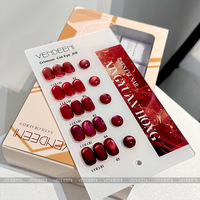 Lot de 5 couleurs de gel à ongles fin, ultra-brillant, effet œil de chat, imperméable, avec poudre lumineuse violet-noir et bleu satiné, en boîte cadeau