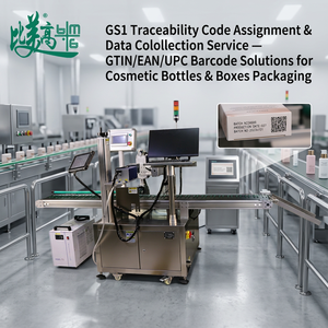 Service d'attribution de codes de traçabilité GS1 et de collecte de données pour les emballages de flacons et boîtes cosmétiques – Codes-barres GTIN/EAN/UPC - Product Image 1