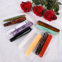 Bâton de massage en jade cristal multi-matériaux naturel Masseur méridien Pierre de grattage du corps pour la beauté du visage Minceur Crystal Crafts