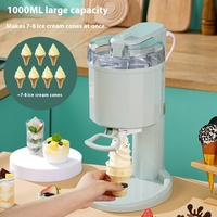 Machine à glace portable électrique automatique compacte pour la maison, mini-fabricateur de glaces aux fruits et de cornets DIY entièrement automatique pour les fêtes de famille et les événements en extérieur