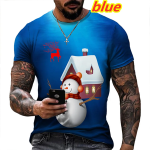 Mode 3d bonhomme de neige père noël t-<span class=keywords><strong>shirt</strong></span> <span class=keywords><strong>femme</strong></span> impression 3D t-shirts de noël à manches courtes t-shirts drôles t-shirts personnalisés - Product Image 2