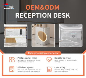 Bàn tiếp tân tùy chỉnh gỗ tối giản hiện đại cho khách sạn văn phòng trường học & không gian thương mại-Màu sắc và thiết kế có thể tùy chỉnh - Product Image 2