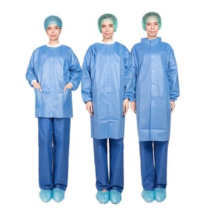 Dài tay áo 3 túi dệt kim còng dùng một lần phòng thí nghiệm ESD không dệt SMS phòng thí nghiệm Áo - Product Image 1