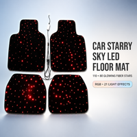 Magnifiques tapis de sol en fibre optique Starlight, éclairage LED scintillant, commande à distance par application, 4 pièces, tapis de sol universel pour voiture, ciel étoilé