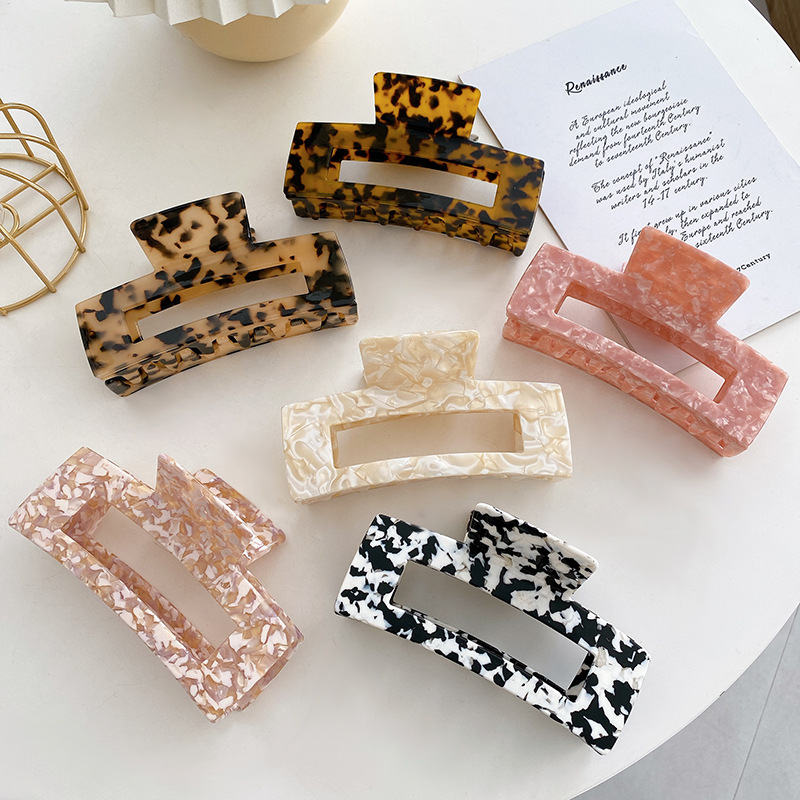 13 см ацетат целлюлозы Ins большой открытый зажим для волос Корейский многоцветный ацетат Большой зажим для волос