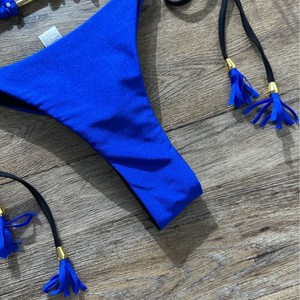 Traje de Baño Zy414 de Diseño de Lujo para Mujer, Traje de Baño de Alta Calidad con Corte Recortado, Conjunto de Bikini con Lentejuelas Brillantes, Traje de Baño de Tiras - Product Image 3