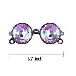 أسود نظارات كليدوسكوب 3D قوس قزح الهذيان بريزم حيود ، النظارات الشمسية المستديرة - Product Image 1