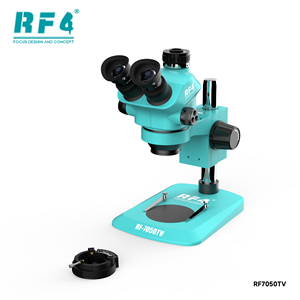 Tête de <span class=keywords><strong>microscope</strong></span> trinoculaire stéréo RF4 RF7050TV pour réparation de PCB BGA mobiles, grossissement 7-50x, portée de travail 100 mm, indice de protection IP53, certifié CE, mise au point manuelle - Product Image 2