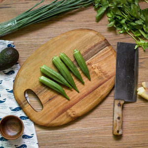 Creativo utensilios de cocina del logotipo del OEM del corte de carne de acacia, bloque de madera para picar con mango - Product Image 2
