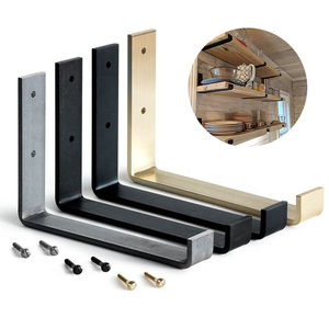 Custom Furniture <strong>Decorative</strong> Black Metal Iron 90 Degree Long L Shape <strong>Angle</strong> <strong>Wood</strong> Wall Stamping Shelf Corner <strong>Bracket</strong> - Product Image 1