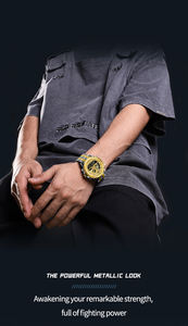 Montres pour hommes Naviforce 9205 Sg, nouvelle <span class=keywords><strong>montre</strong></span> de luxe en acier inoxydable, bracelet authentique, quartz analogique, écran LCD numérique - Product Image 2