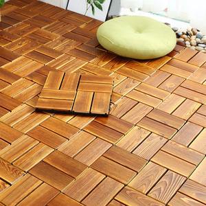 SHENGCHENG Factory Sales Solid Wood Patio Decking <b>Tiles</b> <b>Interlocking</b> DIY Deck <b>Tiles</b> Snap on Outdoor Indoor Floor Covering - Product Image 1