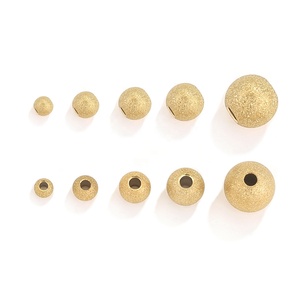 Frosted Round <b>Beads</b> | 18K PVD Gold Plated Stainless Steel Matte Stardust Spacer <b>Beads</b> for DIY <b>Bracelet</b> Necklace <b>Making</b> - Product Image 3