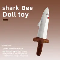 Jouet en peluche géant super doux Jingbai Tongzi, design original, requin drôle et amusant, unisexe, 13 ans et plus, 31cm-50cm