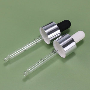 Goutte à goutte en verre gradué de haute qualité 18/410 avec pipette graduée en silicone, bouchon en <span class=keywords><strong>plastique</strong></span> avec logo - Product Image 4