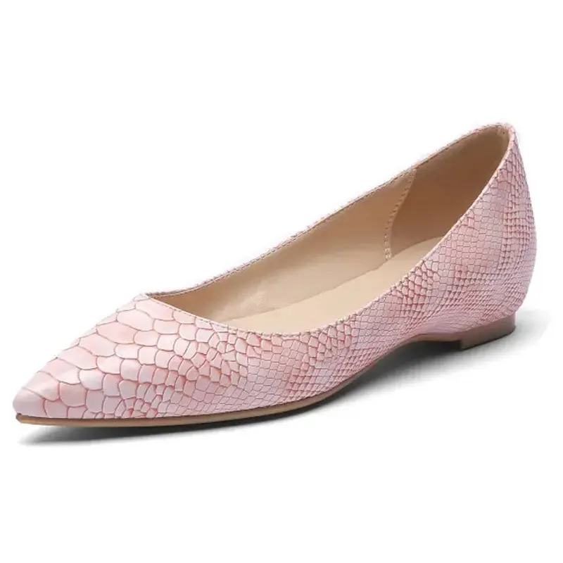 Newest Women's Flats Pointed Toe Flats Pumps Snakeskin Grain Print Loafers Walking Dress Office Classic Comfortable Flats