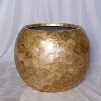Grand pot et jardinière rond en fibre de verre, pots de fleurs de jardin pour hôtel, pots en fibre de ciment en forme de boule pour plantes
