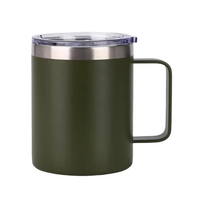 Tasse de camping isotherme en acier inoxydable de 12 oz, gravée au laser, pour voyage en extérieur, avec revêtement en poudre, personnalisable (marque privée)