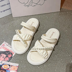 Pantuflas Abiertas para Mujer, para Exteriores, Primavera, Otoño, Invierno, con Suela Gruesa, Doble Capa de Lana y Algodón, Cálidas y Afelpadas - Product Image 2