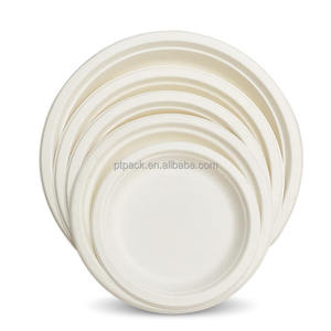 Usine En Gros Biodégradable Canne À Sucre Bagasse Papier Plat <span class=keywords><strong>Micro</strong></span>-ondes <span class=keywords><strong>Assiette</strong></span> De Service pour Camping - Product Image 1