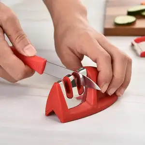 Afiador de facas de cozinha inteligente de 2 estágios, afiador de facas de segurança fácil de usar