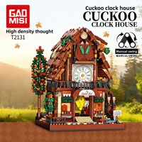 T2131 Modelo de Bloques de Construcción de Casa del Reloj de Cuco, Compatible con -40 Piezas, Juguete Educativo de Plástico para Mayores de 14 Años