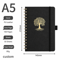 Carnet de notes professionnel en stock, estampage à chaud doré, format A5, carnet de réunion épaissi, direct usine