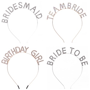 Serre-tête en alliage multi-styles, élégant et tendance, avec lettres en diamant électroplaqué, pour mariages et soirées, pour femmes - Product Image 1