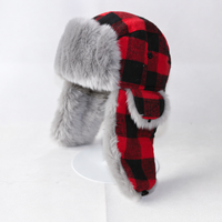 Gorro Ushanka QJ OEM Personalizado, Gorro Térmico de Invierno a Cuadros, Gorro Lei Feng para Hombre y Mujer, Gorro de Nieve Grueso y Cálido con Diseño a Cuadros
