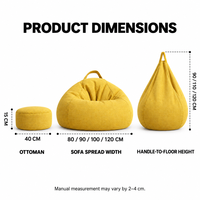 Ensemble pouf et repose-pieds en EPP, en coton et lin, non compressible, siège portable pour appartement, home cinéma, lecture