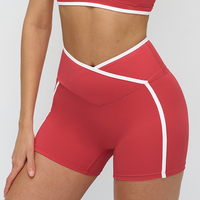 Shorts de yoga GH personnalisés avec logo, taille élastique en V, sensation seconde peau, respirants, anti-transpiration, grandes tailles pour femmes