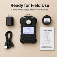 Détecteur de monoxyde de carbone portable HIREP, analyseur de gaz CO portable, moniteur de qualité de l'air, écran LCD, alarme sonore/lumineuse/vibrante
