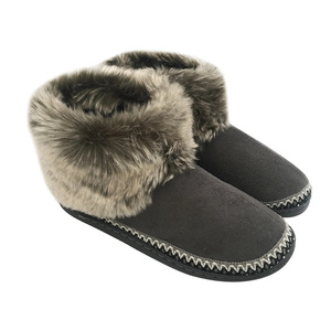<span class=keywords><strong>Chaussons</strong></span> en microsuède recyclé pour femmes avec mousse à mémoire de forme et semelle intérieure/extérieure Bottes en fausse fourrure - Product Image 5