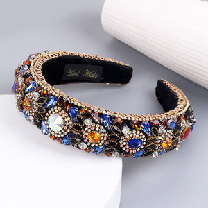 Diadema con Pedrería Hua Liyu para Mujer, Accesorio para el Cabello Artístico Retro Colorido, Estilo Barroco, Joyería Hecha a Mano - Product Image 3