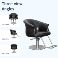 Moderner Klassischer Gesteppter Friseurstuhl mit Hochleistungs-Hydraulikpumpe, Professionelle Salon-Styling-Möbel, 360-Grad-Drehbar für Barbershops