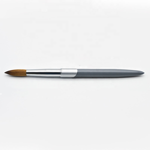Pinceau à ongles en acrylique avec manche gris, design classique, tailles personnalisables pour la pose d'extensions d'ongles en poudre acrylique, usage en salon - Product Image 2